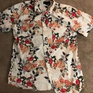 Floral short sleeve button up